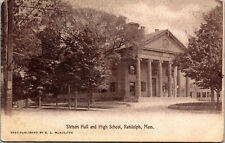 Vtg 1910s Stetson Hall and High School Randolph Massachusetts MA Postcard picture
