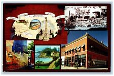 Geneva Ohio OH Postcard Multiview Painted By Community Artists c1950's Vintage picture