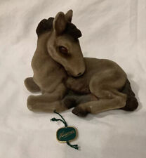 Vintage 1970s Heissner Flocked Horse Foal Laying Down picture