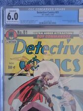 Detective Comics 81 1943 CONSERVED (Cover Cleaned-Detached Center Fold) picture