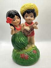 Vtg 1970s Hawaii Couple Music Box Aloha Tiki Mahalo REPAIRED Craft Prop Chippy picture