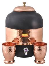 Copper Water  Dispenser Water Matka Pot Container  2 Copper Glasses Water 12 L picture