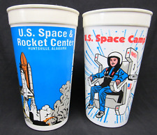 2 Vintage US SPACE CAMP Plastic Cups Rocket Center Huntsville AL Sweetheart picture