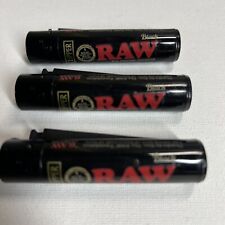 3 Full Size Clipper Lighters Refillable RAW BLACK EDITION  From TN USA picture