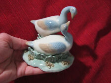 VTG Lladro Like Glazed Ceramic pair of Blue Geese - Gorgeous picture