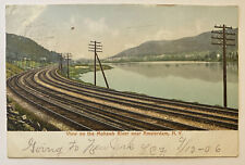 Vintage Postcard, View of Railroad Tracks & Mohawk River, near Amsterdam NY picture