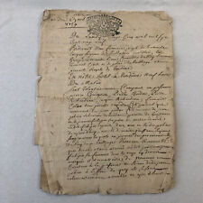 Antique Hand Written French Document Dated 1729 Beautiful Early Letter picture