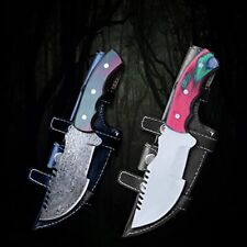 TRACKER® Camping Knife 2 Pcs Knife Set For Outdoor, Damascus & Stainless knife picture
