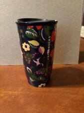 Starbucks ban.do Floral Tumbler Ceramic Travel Mug Cup 12 oz w Lid picture