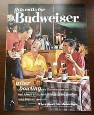 Vintage 1963 Bowling Night Budweiser LIFE Magazine Ad picture