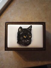 Vintage David Yurman Black Cat Music Trinket Box Excellent Condition picture