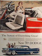 1958 Holiday Original Art Ad Advertisement New 59 DODGE Swivel Seats picture