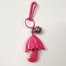 Vintage 1980s Plastic Bell Charm Bunny Umbrella For 80s Necklace picture