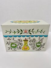 Vintage Retro Herbs & Spices Design J Chen & Co. Metal Tin Recipe Box picture