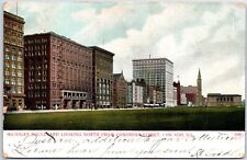 VINTAGE POSTCARD MICHIGAN BLVD LOOKING NORTH FROM CONGRESS STREET CHICAGO (1908) picture