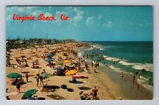 Virginia Beach VA-Virginia, Relaxing On Beach, Vintage Postcard picture