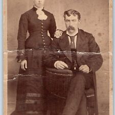 ID'd c1870s Lafargeville, NY Married Couple CdV Photo Card Geo Lamson, Spies H12 picture