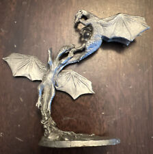 VTG Gallo J. Guthrie 1988 Pewter Dragons In Flight Fight Over Orb Crystal Ball picture
