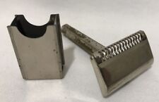 Ever-Ready Brass Silver Shovelhead Single E. Safety Razor Blade Holder Tin 1924 picture