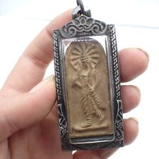 Thai metal AMULET pendant Thailand old Buddhist meditation bead old Asian trade picture