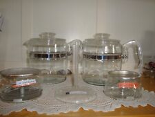 REDUCED 2 Vintage 6 Cup Pyrex Glass Coffee Pots-With basket/Stem-  (D+S) picture