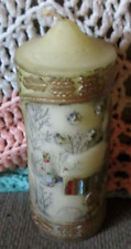 Vintage Holiday Elegance Sculpted Winter Church Christmas Candle 6