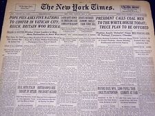 1939 MAY 9 NEW YORK TIMES - PIUS ASKS NATIONS TO VATICAN - NT 3068 picture