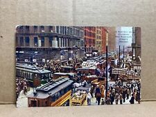 A Busy Day On Dearborn Streets Chicago Illinois c1910 Antique Postcard 182 picture