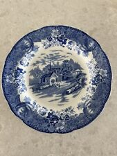 Antique Wood & Sons Flow Transferware Country Scenes Church Plate MINT picture