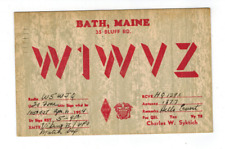 Ham Radio Vintage QSL Card      W1WVZ   1954   Bath, Maine picture