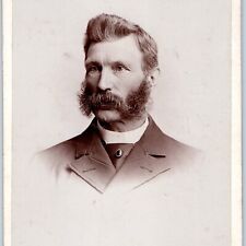 c1880s Milwaukee Cool Old Man Mutton Chops Mustache Cabinet Card Photo Voigt B21 picture
