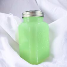 Pepper Shaker Jadeite Reproduction Cottage Green Glass With Metal Lid Made China picture