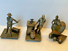 Vintage 1981 Franklin Mint People Of The Old West Pewter Figurines (Set of 3) picture