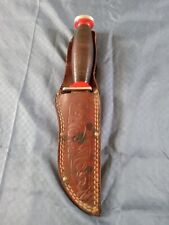 VINTAGE CRAFTSMAN USA HUNTING SKINNING BOWIE KNIFE SCHRADE WALDEN NY H15 SHEATH  picture