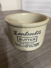 Stoneware Antique Butter Crock - Lambrecht's Butter (Creamery) - New York City  picture