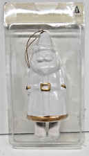 Target Christmas 2023 White & Gold Santa Shaped Bell Ornament 5.5