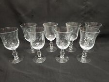 Vintage Pinwheel Starburst Clear Cut Crystal Glass Wine Glasses set of 8 picture