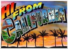 Postcard Hi From California Large Letters 1987 Palm Tree Bridge  picture