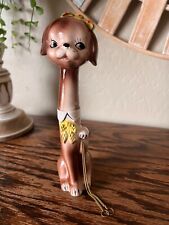 Vintage Japan 1742 Ceramic Dog Figurine Tall Long Neck Dog Bow Tie MCM 8