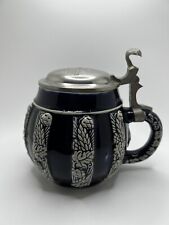 Vintage Marzi & Remy German Pottery Mug w/ Engraved Metal Lid picture
