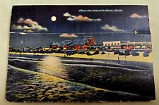 Vintage 1940s Linen Style Postcard Folder Jacksonville Beach FL Florida picture