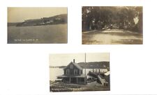 c1900s LOT OF (3) Bucksport Maine ME RPPC Depot Ferry Street Fort Knox Postcards picture