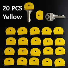 20x Key ID Caps Rubber Identifier Top Cover Topper Ring Hat Shape - Yellow Color picture
