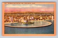 Long Beach CA-California, Rainbow Pier, Sky Line, Antique, Vintage Postcard picture