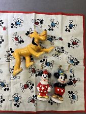 Vintage Disney Lot - Pluto Figurine & Mickey Minnie Ornament Lot, handkerchief picture