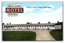Mitchell SD South Dakota Miller's Motel Linen Postcard picture