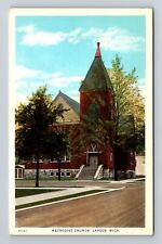 Lapeer MI-Michigan, Methodist Church, Antique Vintage Souvenir Postcard picture