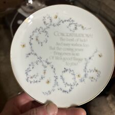 Vintage Lasting Memories Porcelain  Gold Trim Congratulations Decorative Plate picture