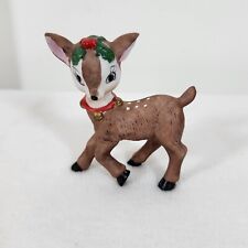 Vintage 1960S Brinns Porcelain Prancing Christmas Reindeer Doe Figurine TAIWAN picture
