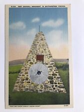 1940 Fort Chiswell Monument In Southwestern Virginia Postcard picture